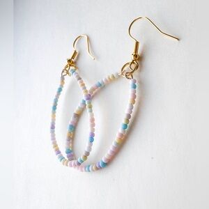 Pastel Beaded Hoop Earrings